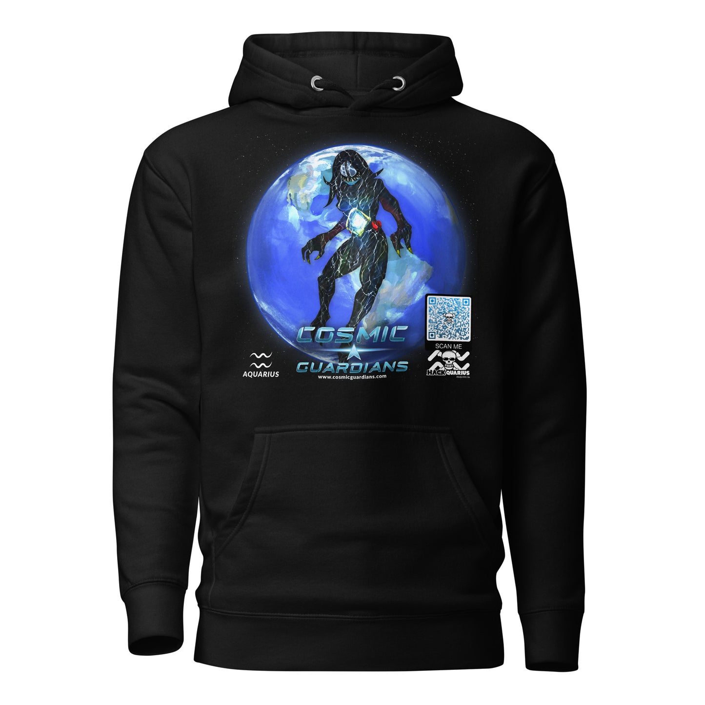 TIME QUEEN - Aquarius - Cosmic Guardians QR GAME CODE - Adult Hoodie