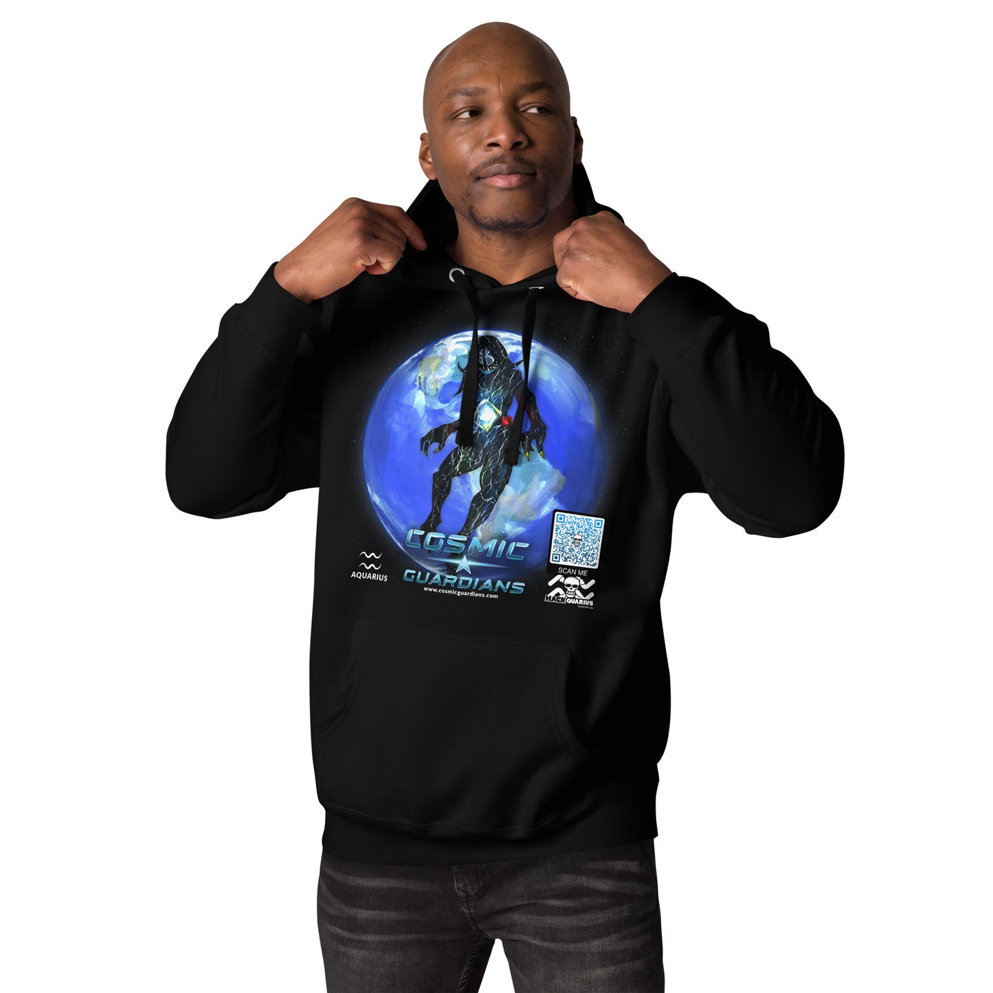 TIME QUEEN - Aquarius - Cosmic Guardians QR GAME CODE - Adult Hoodie