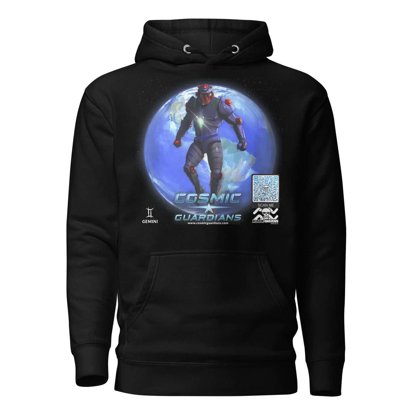 TWIN COMMANDER - Gemini - Cosmic Guardians QR GAME CODE - Adult Hoodie