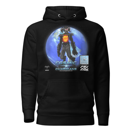 WAR HEADMAN - Aries - Cosmic Guardians QR GAME CODE - Adult Hoodie