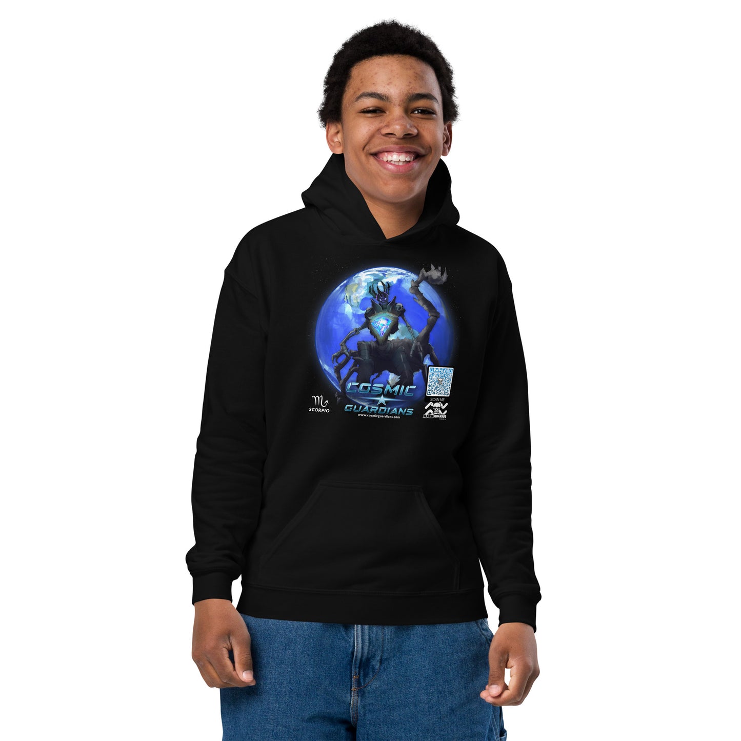 STING LORD - Scorpio - Cosmic Guardians QR GAME CODE - Teen Hoodie