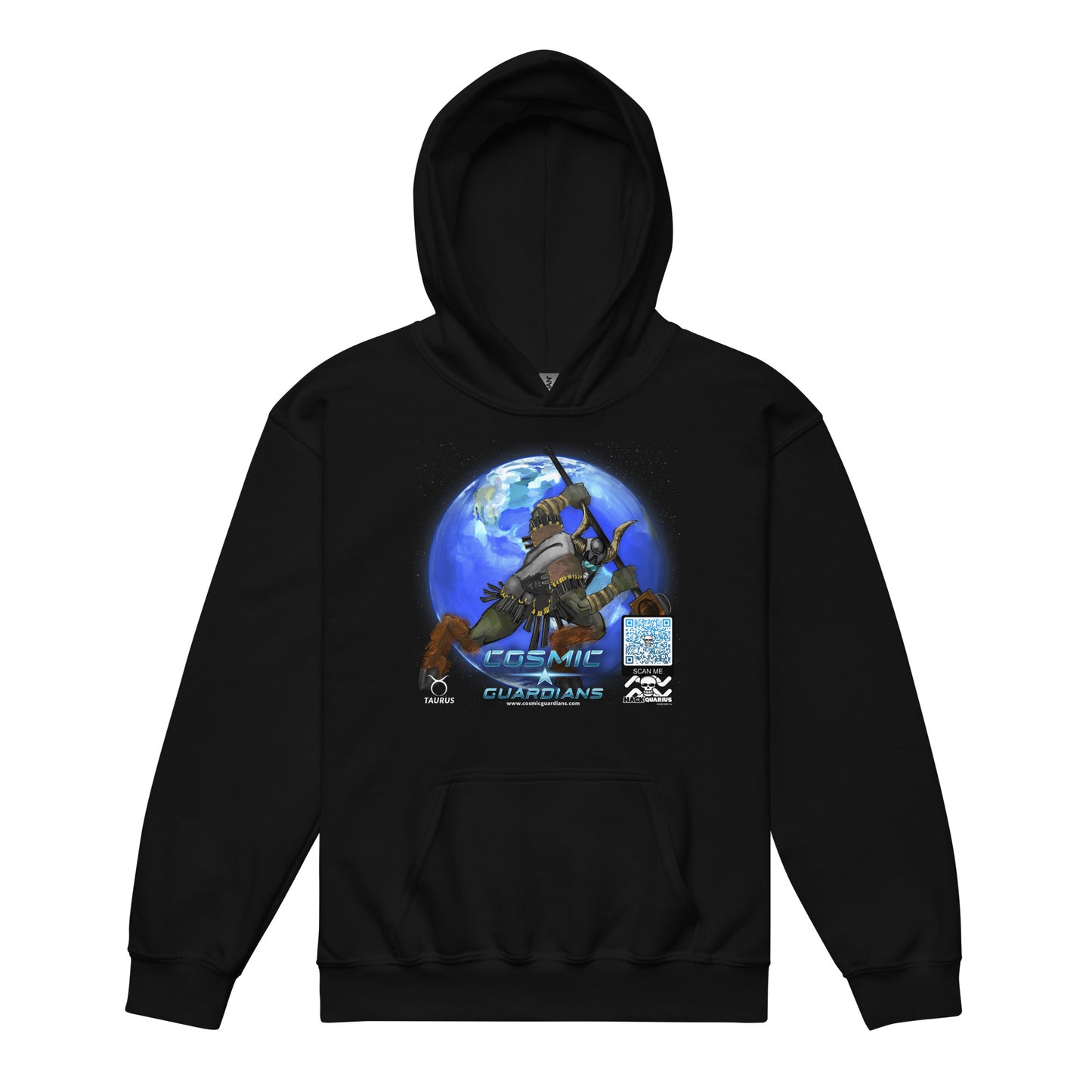 SUPREME SMASHER - Taurus - Cosmic Guardians QR GAME CODE - Teen Hoodie