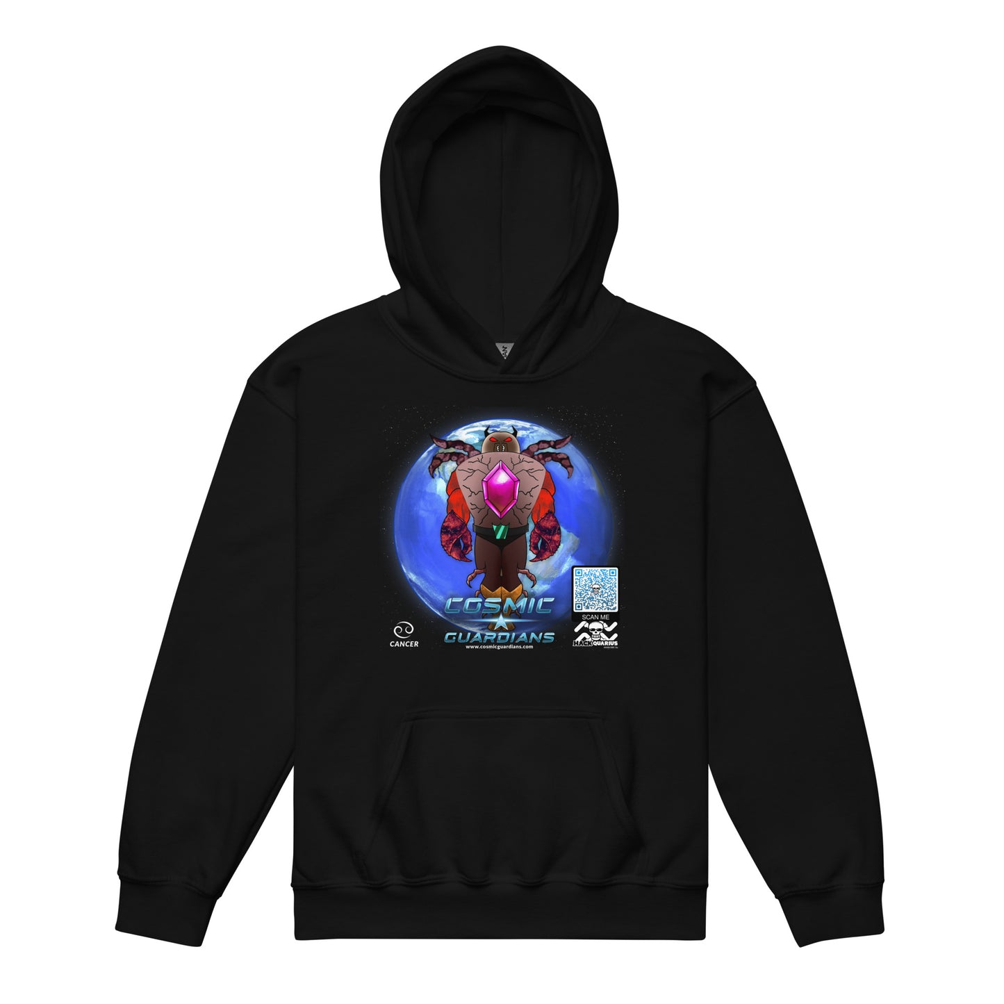 CRAB RULER - Cancer - Cosmic Guardians QR GAME CODE - Teen Hoodie