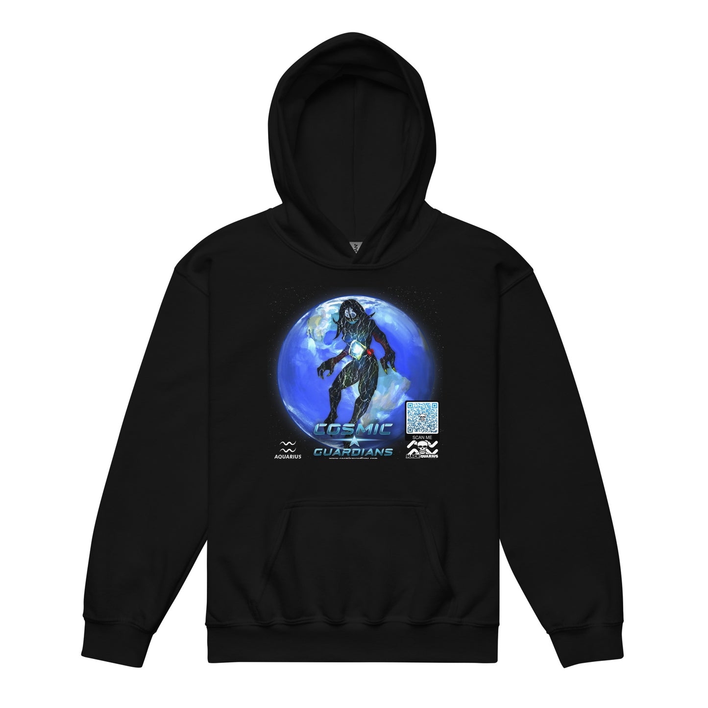 TIME QUEEN - Aquarius - Cosmic Guardians QR GAME CODE - Teen Hoodie